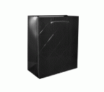 Black Paper Bag With Embossed Lines-B
